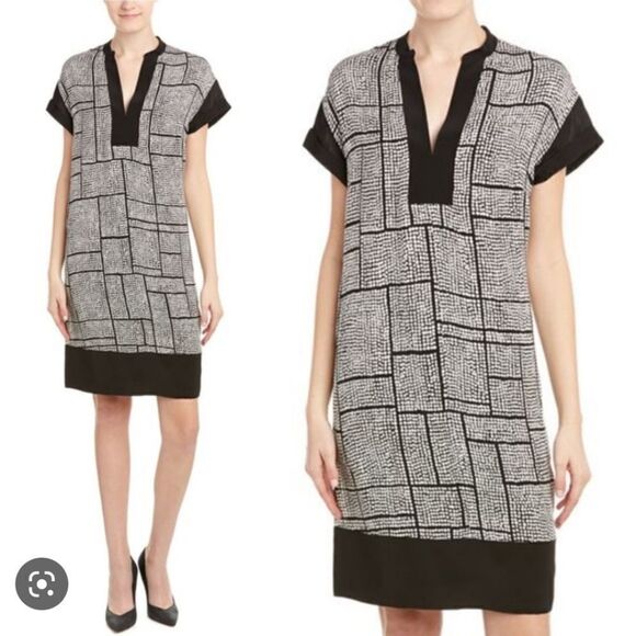 Vince silk soft sheath boxi pockets midi dress - Picture 2 of 16